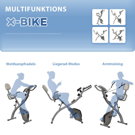 Exercise bike - adjustable resistance, compact design