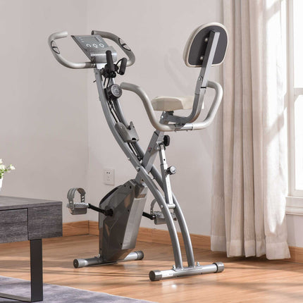 Exercise bike - adjustable resistance, compact design