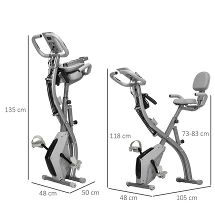 Exercise bike - adjustable resistance, compact design