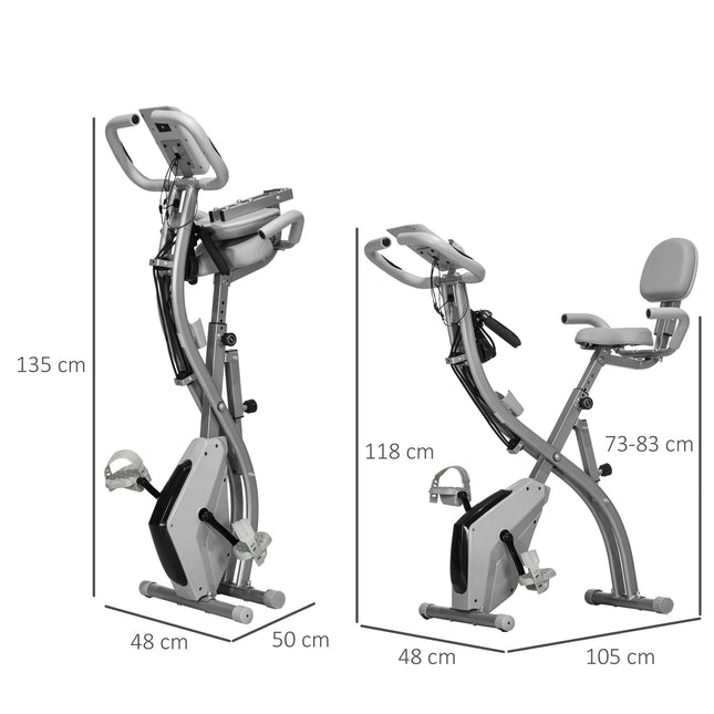 Exercise bike - adjustable resistance, compact design