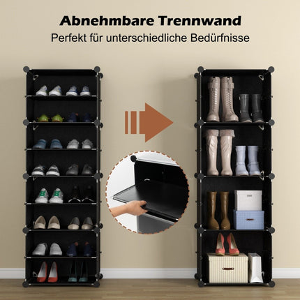 Expandable 12-Cube Shoe Rack with Side Hooks