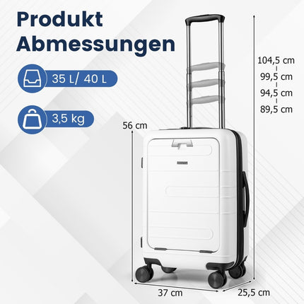 Expandable 20"" Lightweight PC Hardshell Carry-On Luggage