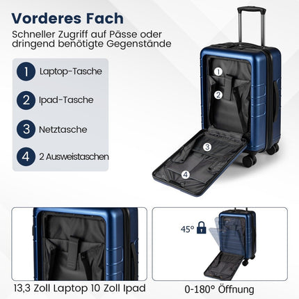 Expandable 20"" Lightweight PC Hardshell Luggage with USB Port