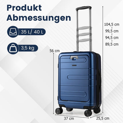 Expandable 20"" Lightweight PC Hardshell Luggage with USB Port
