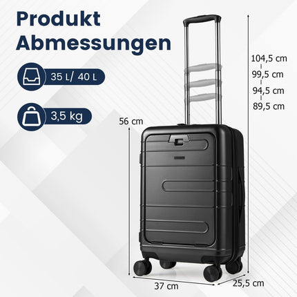 Expandable 20"" Lightweight PC Hardshell Suitcase with USB Port
