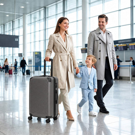 Expandable 66cm ABS Spinner Suitcase with TSA Lock, Dark Grey
