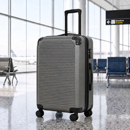 Expandable 66cm ABS Spinner Suitcase with TSA Lock, Dark Grey