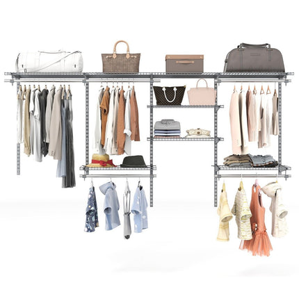Expandable Closet Organizer System, 122-244 cm, Gray