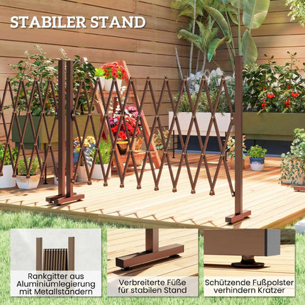 Expandable Garden Fence, Aluminum-Iron, Brown, 31-250cm