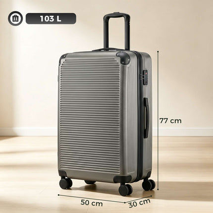 Expandable Hardshell Suitcase, 77 cm, Dark Grey, TSA Lock