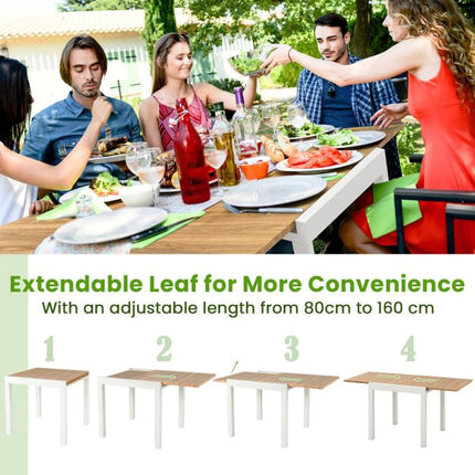 Expandable Patio Dining Table, Aluminum, 4–6 Person
