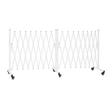 Expandable Safety Barricade Gate, 18 ft, Locking Casters