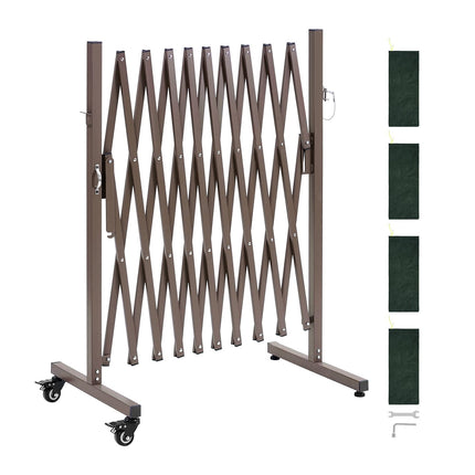 Expandable Safety Barrier 10 ft, Foldable, Locking Casters