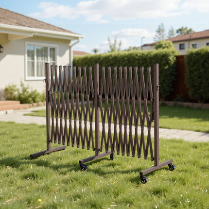 Expandable Safety Barrier 6m, Locking Casters, Foldable