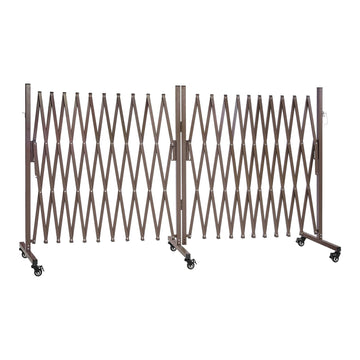 Expandable Safety Barrier 8.18m, Rotatable, Locking Casters