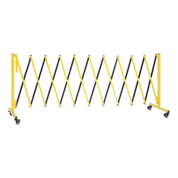 Expandable Safety Barrier Gate, 13 ft, Locking Casters