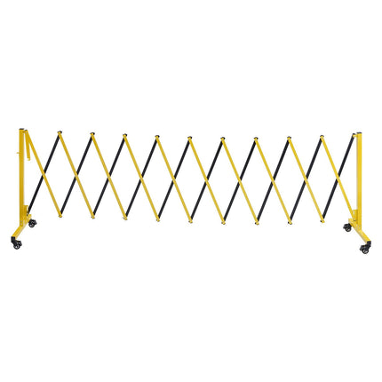 Expandable Safety Barrier Gate, 13 ft, Locking Casters