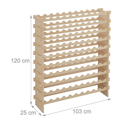 Expandable wine rack for bottles