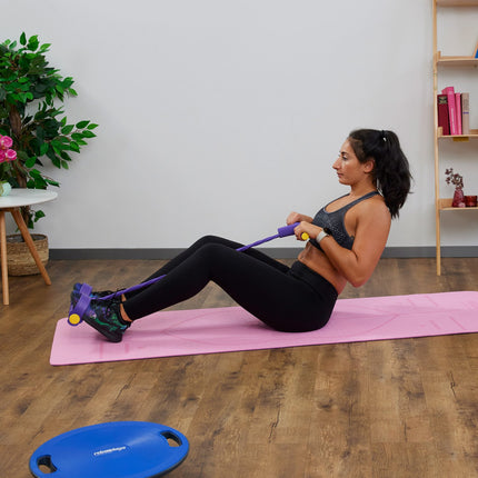 Expander exercise band with pedals