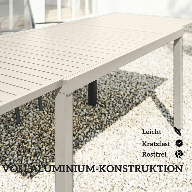 Uitschuifbare aluminium tuintafel voor 6-8 personen