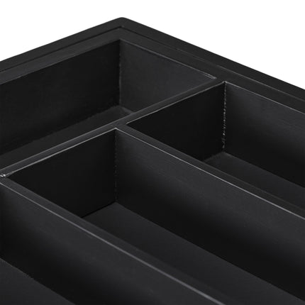 Extendable Bamboo Cutlery Tray in Black