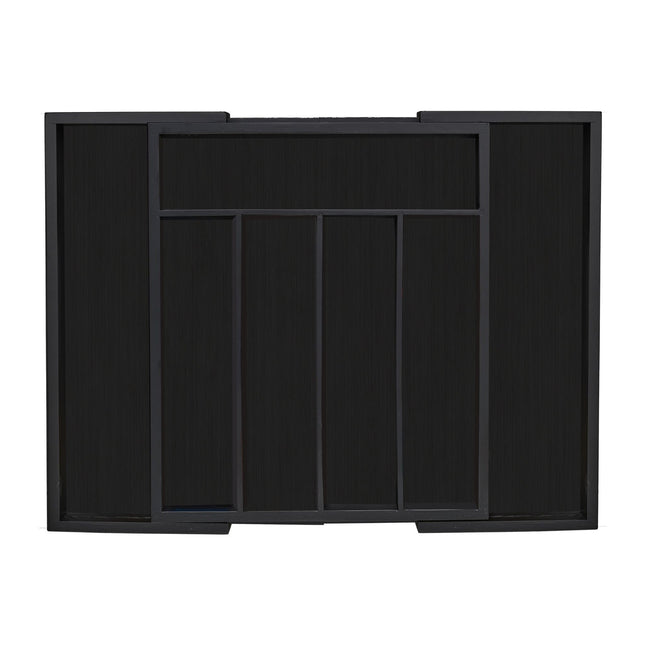 Extendable Bamboo Cutlery Tray in Black