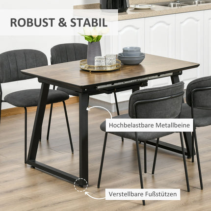 Extendable dining table, wooden finish, range 120-160 cm