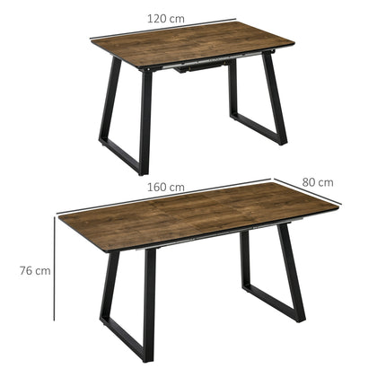 Extendable dining table, wooden finish, range 120-160 cm