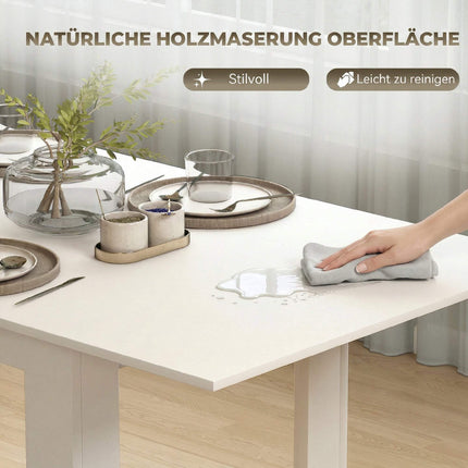Extendable Dining Table, 140-180 x 80 cm, White