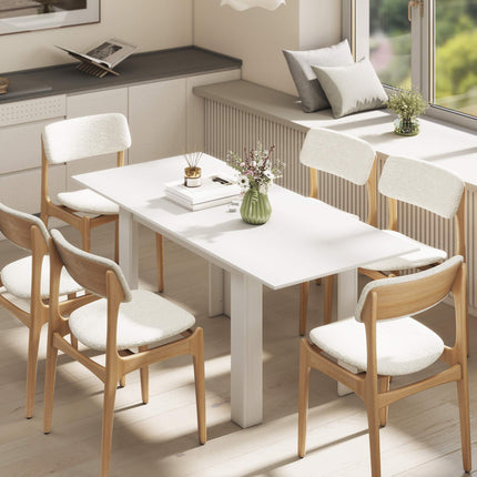 Extendable Dining Table, 140-180 x 80 cm, White