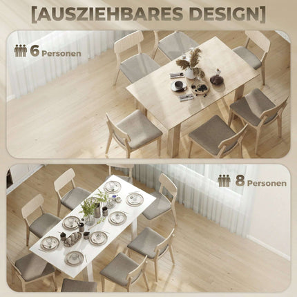 Extendable Dining Table, 140-180 x 80 cm, White