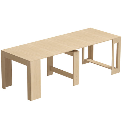 Extendable Dining Table, 48–240 cm, Seats 10, Light Brown
