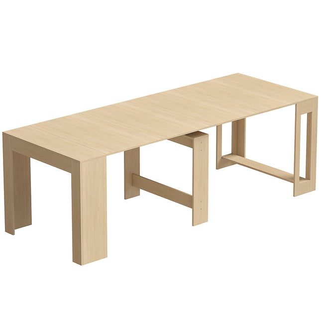 Extendable Dining Table, 48–240 cm, Seats 10, Light Brown
