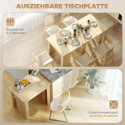 Extendable Dining Table, Chipboard, 60-180 x 85 x 75 cm, Natural