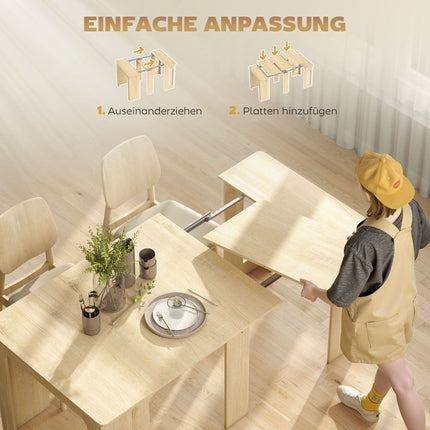 Extendable Dining Table, Chipboard, 60-180 x 85 x 75 cm, Natural