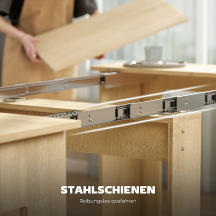Extendable Dining Table, Chipboard, 60-180 x 85 x 75 cm, Natural