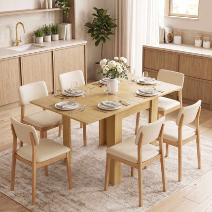 Extendable Dining Table, Space-Saving for 4–6 People