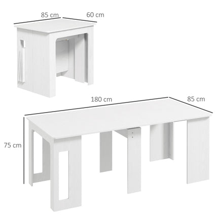 Extendable Dining Table, White, 60-180 x 85 x 75 cm