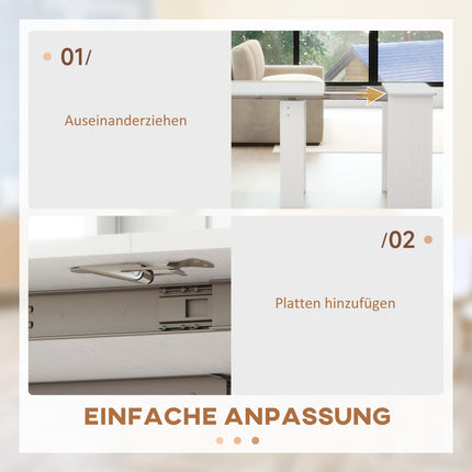 Extendable Dining Table, White, 60-180 x 85 x 75 cm