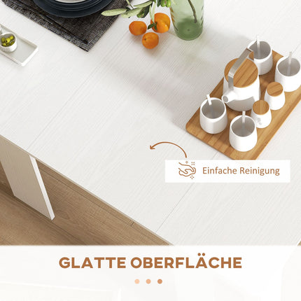 Extendable Dining Table, White, 60-180 x 85 x 75 cm