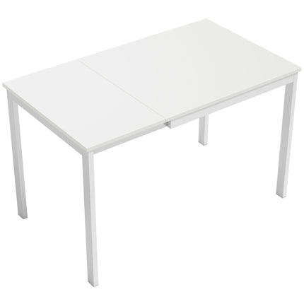 Extendable Dining Table, White, 80-120 cm, Seats 4-6