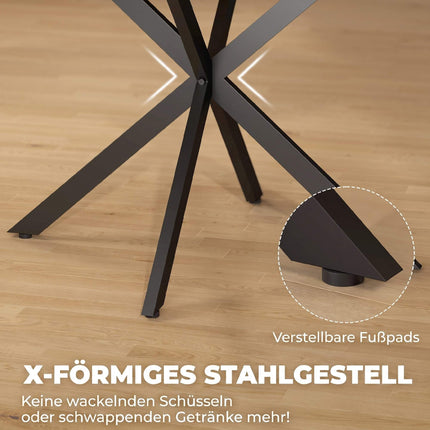 Extendable Dining Table for 4–6, Rustic Brown Industrial Design