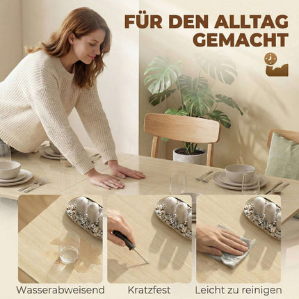 Extendable Dining Table for 6, 168 cm with Drawers & Shelves