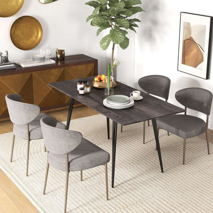 Extendable Dining Table for 6-8, Steel Legs, MDF Top
