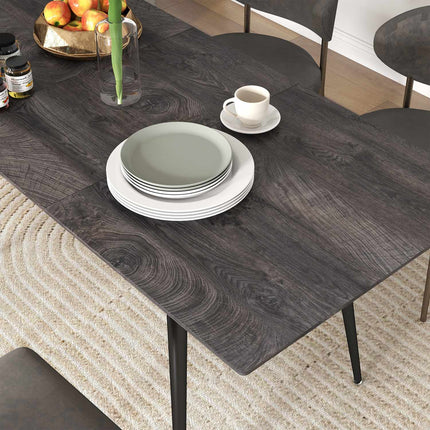 Extendable Dining Table for 6-8, Steel Legs, MDF Top
