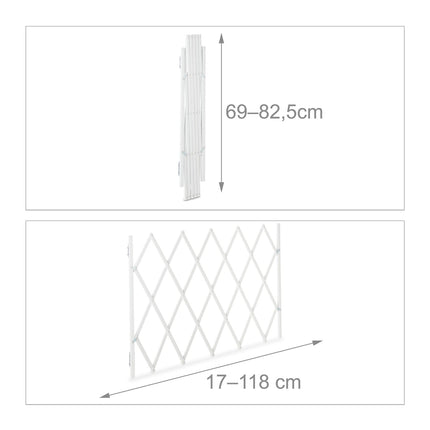 Extendable Dog Barrier, White, Bamboo, Adjustable Width