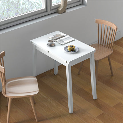 Extendable Folding Dining Table With Storage, Seats 4, White