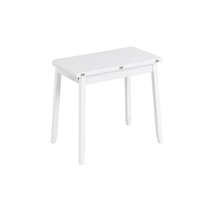 Extendable Folding Dining Table With Storage, Seats 4, White