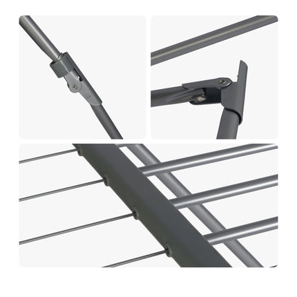 Extendable Metal Clothes Drying Rack, 18m, Grey