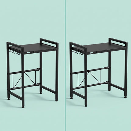 Extendable Metal Microwave Shelf with Adjustable Width